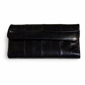Women's Black Eel Skin Leather Wallet